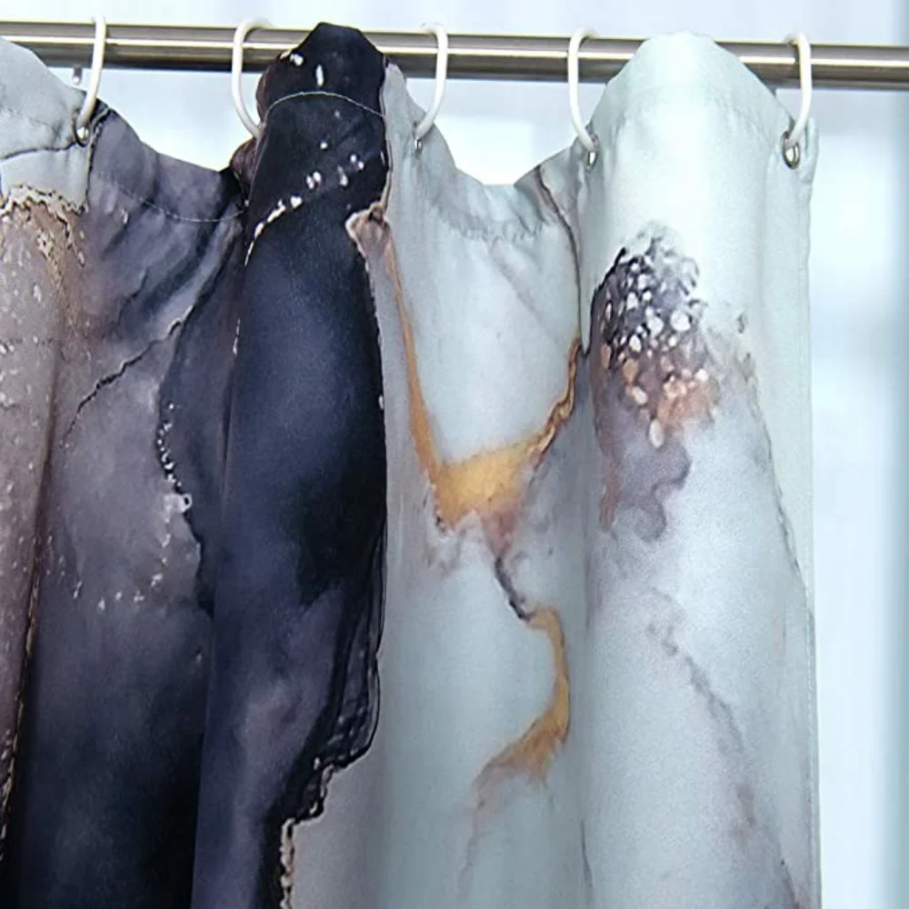Luxury Abstract Plastic Shower Curtain
